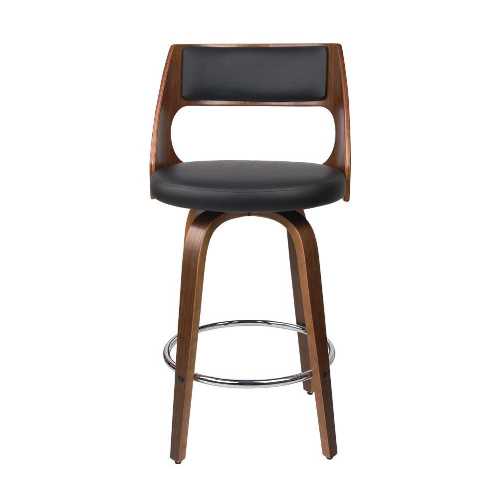 Artiss Set of 4 Wooden Bar Stools PU Leather - Black and Wood - John Cootes