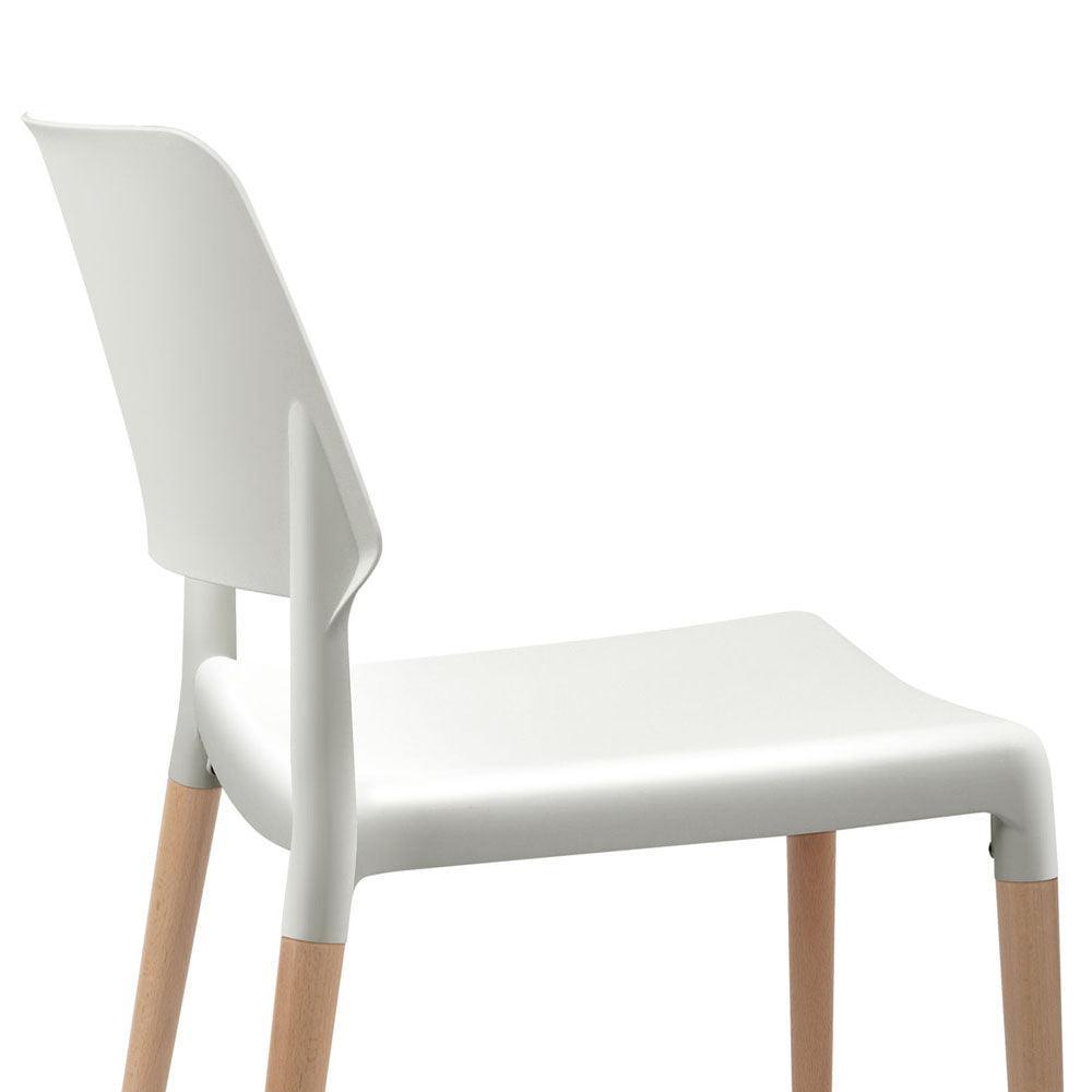 Artiss Set of 4 Wooden Stackable Dining Chairs - White - John Cootes