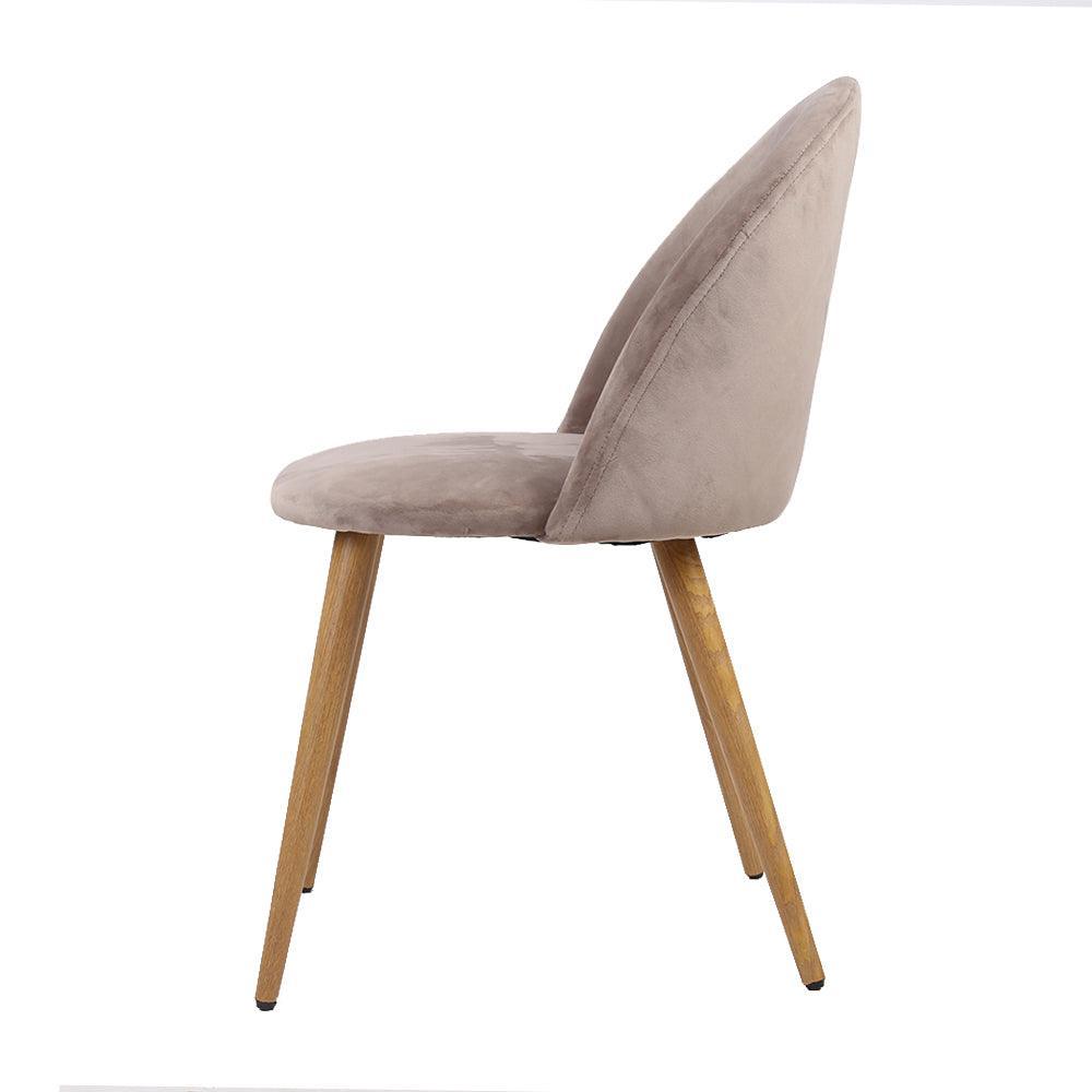 Artiss Set of Two Velvet Modern Dining Chair - Light Grey - John Cootes