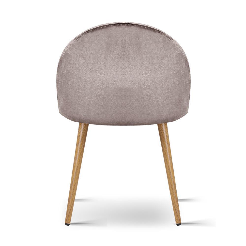 Artiss Set of Two Velvet Modern Dining Chair - Light Grey - John Cootes