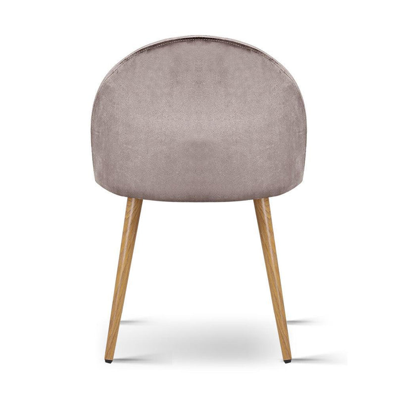 Artiss Set of Two Velvet Modern Dining Chair - Light Grey - John Cootes