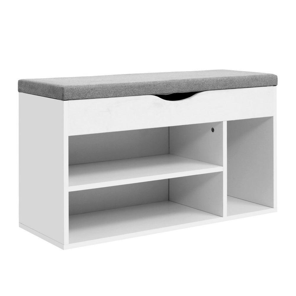 Artiss Shoe Cabinet Bench Shoes Organiser Storage Rack Shelf White Cupboard Box - John Cootes