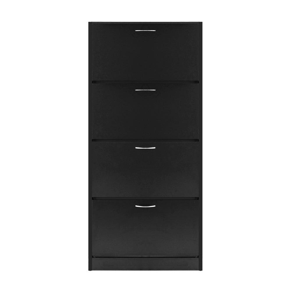 Artiss Shoe Cabinet Shoes Storage Rack Organiser 60 Pairs Black Shelf Drawer - John Cootes