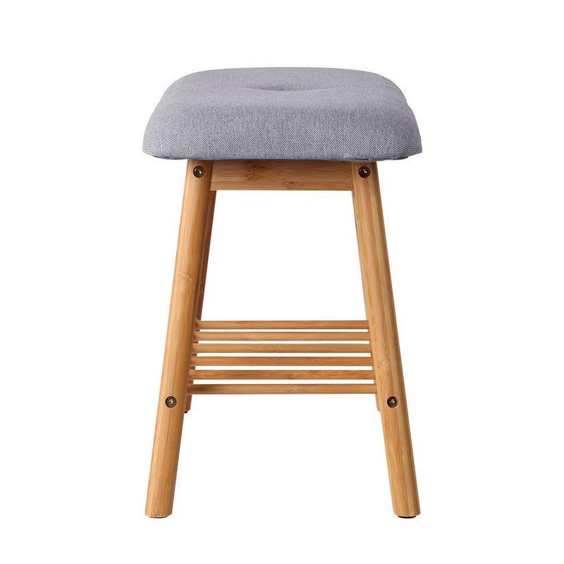 Artiss Shoe Rack Seat Bench Chair Shelf Organisers Bamboo Grey - John Cootes