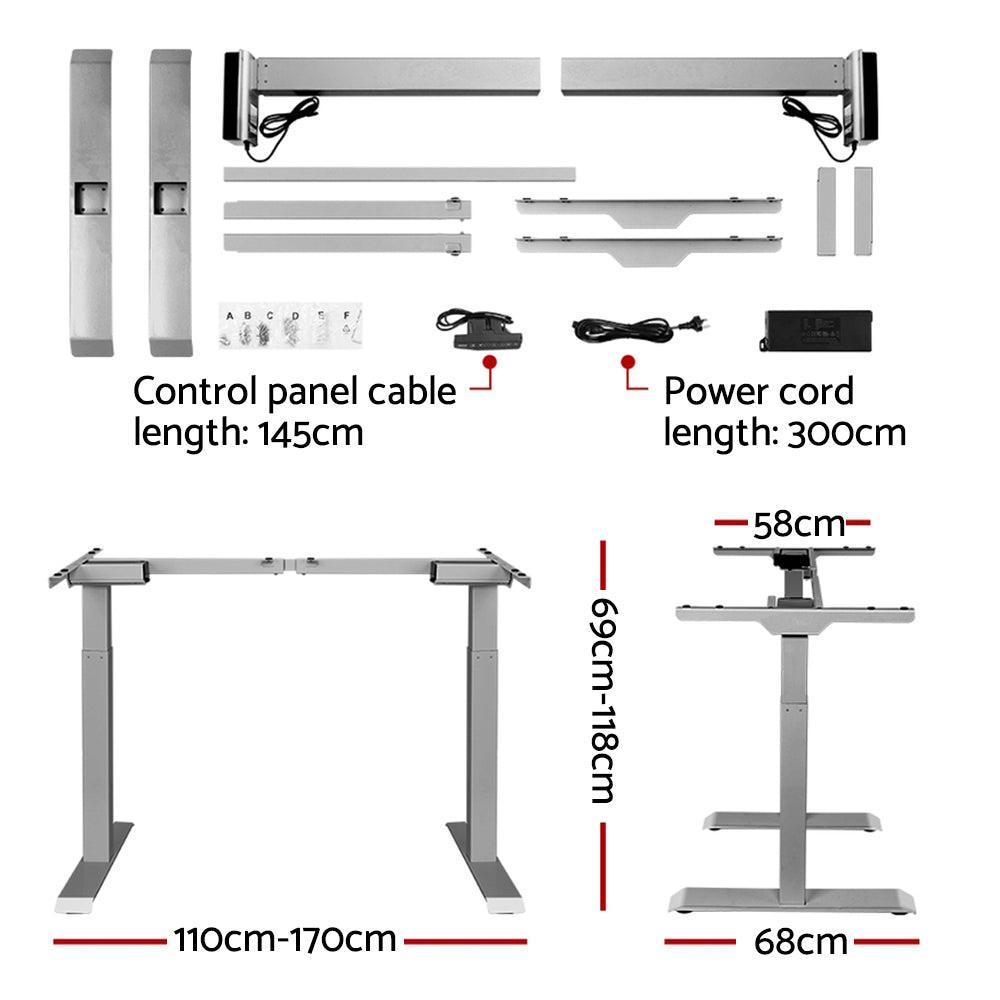 Artiss Sit Stand Desk Standing Desks Motorised Electric Home Office Laptop Computer Dual Motor 120cm - John Cootes