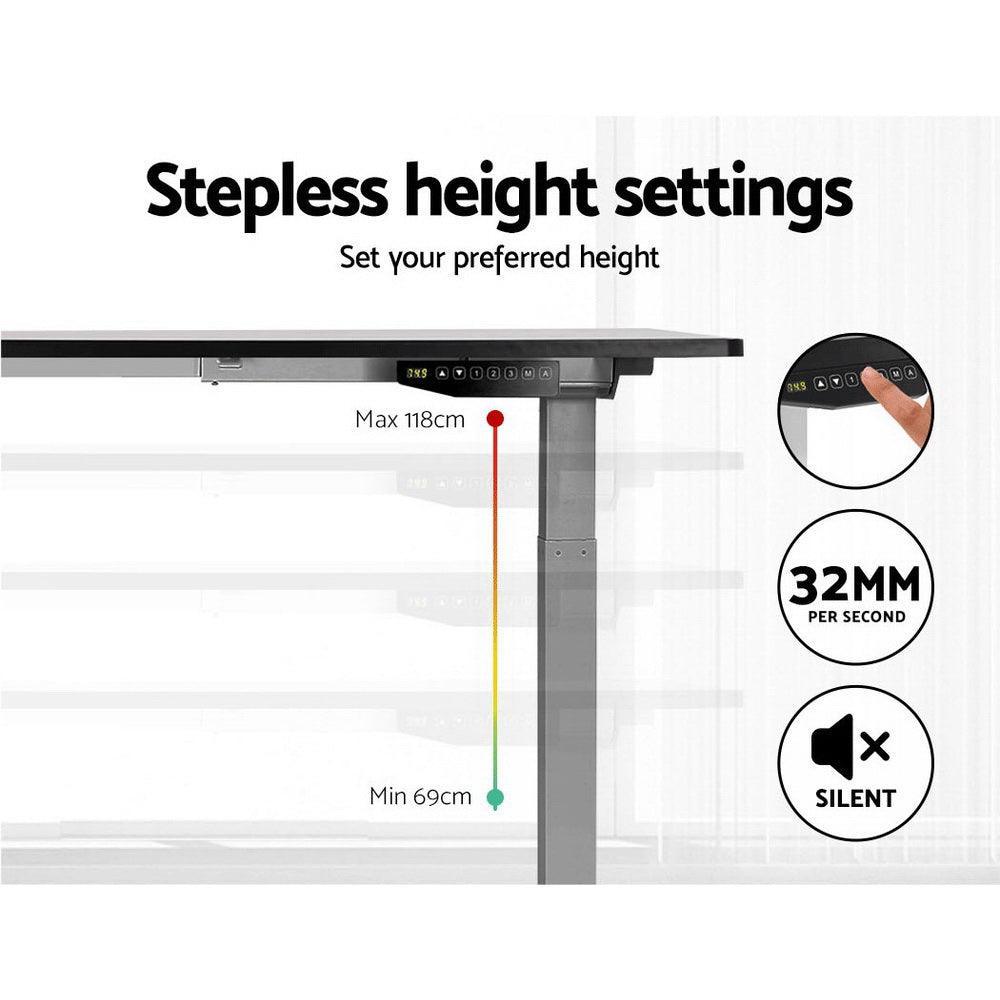 Artiss Sit Stand Desk Standing Desks Motorised Electric Home Office Laptop Computer Dual Motor 120cm - John Cootes