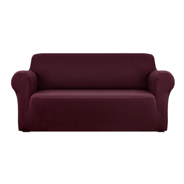 Artiss Sofa Cover Elastic Stretchable Couch Covers Burgundy 3 Seater - John Cootes