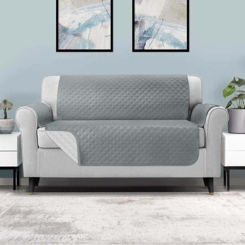 Artiss Sofa Cover Quilted Couch Covers 100% Water Resistant 3 Seater Grey - John Cootes