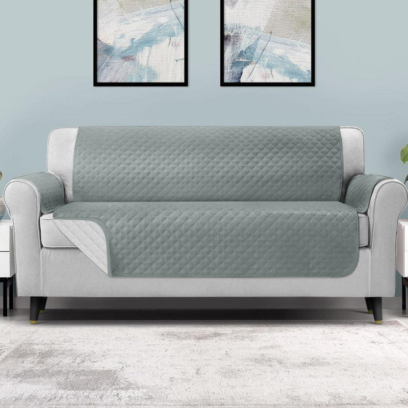 Artiss Sofa Cover Quilted Couch Covers 100% Water Resistant 4 Seater Grey - John Cootes