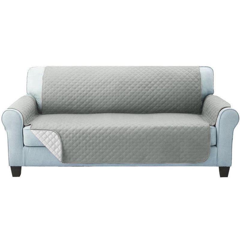 Artiss Sofa Cover Quilted Couch Covers Lounge Protector Slipcovers 3 Seater Grey - John Cootes