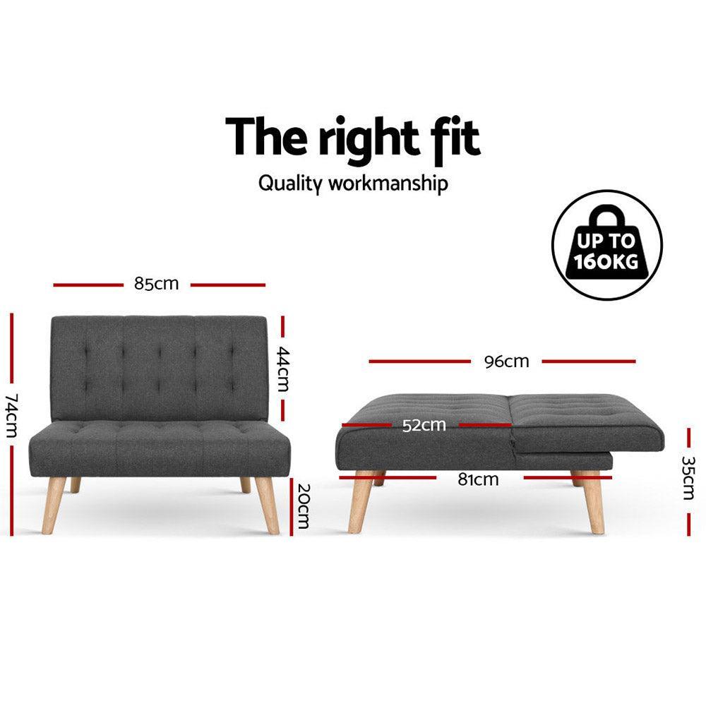 Artiss Sofa Lounge Recliner Chair Futon Couch Single 1 Seater Modular Bed Set - John Cootes