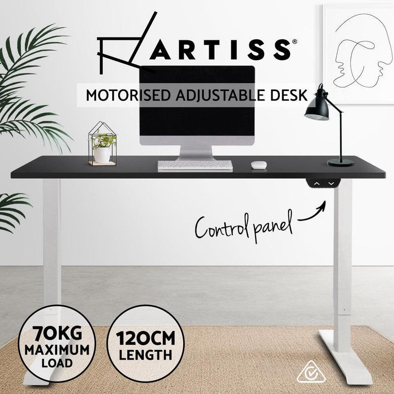 Artiss Standing Desk Motorised Electric Adjustable Sit Stand Table Riser Computer Laptop Stand 120cm - John Cootes