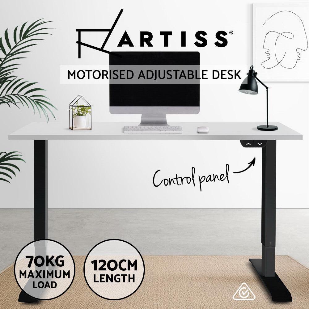 Artiss Standing Desk Motorised Electric Sit Stand Table Riser Computer Laptop Desks Black White - John Cootes