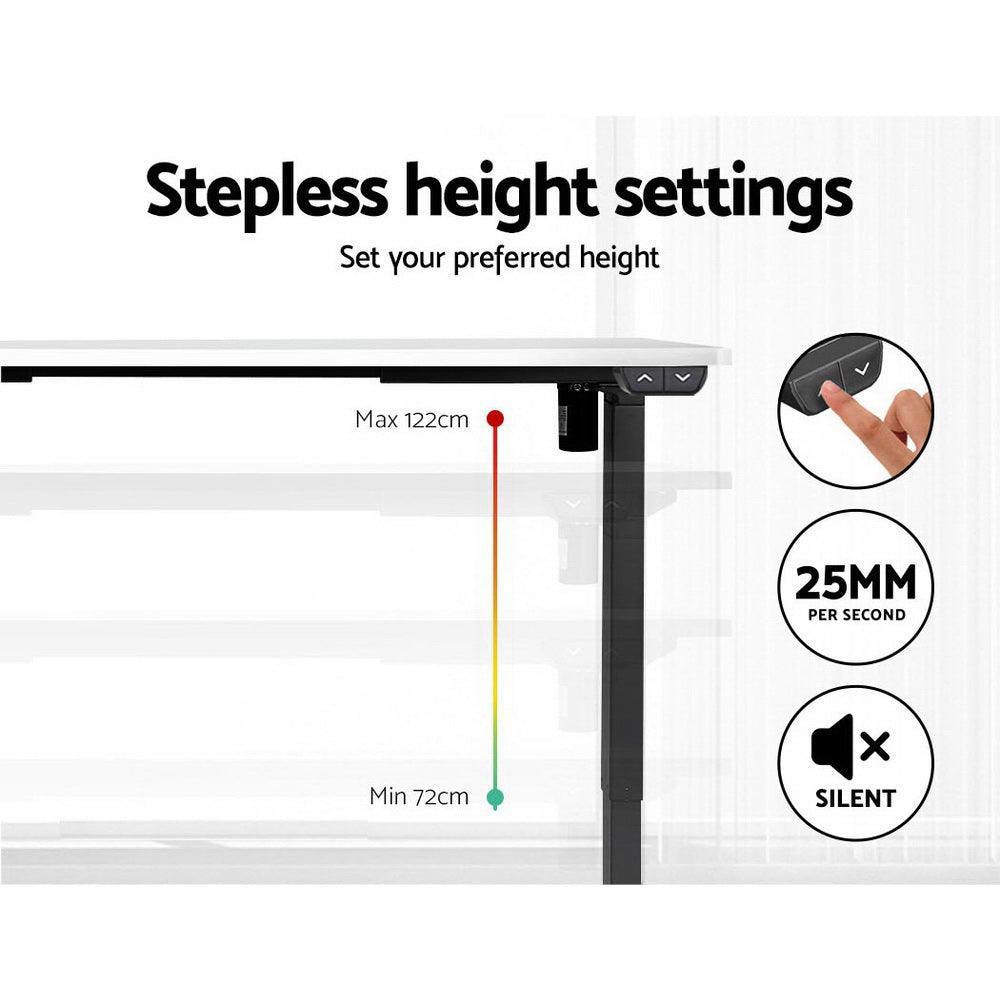 Artiss Standing Desk Motorised Electric Sit Stand Table Riser Computer Laptop Desks Black White - John Cootes