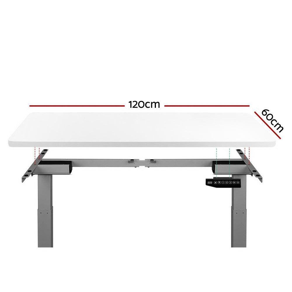 Artiss Standing Desk Motorised Height Adjustable Laptop Computer Table Electric Riser Dual Motor 120cm - John Cootes