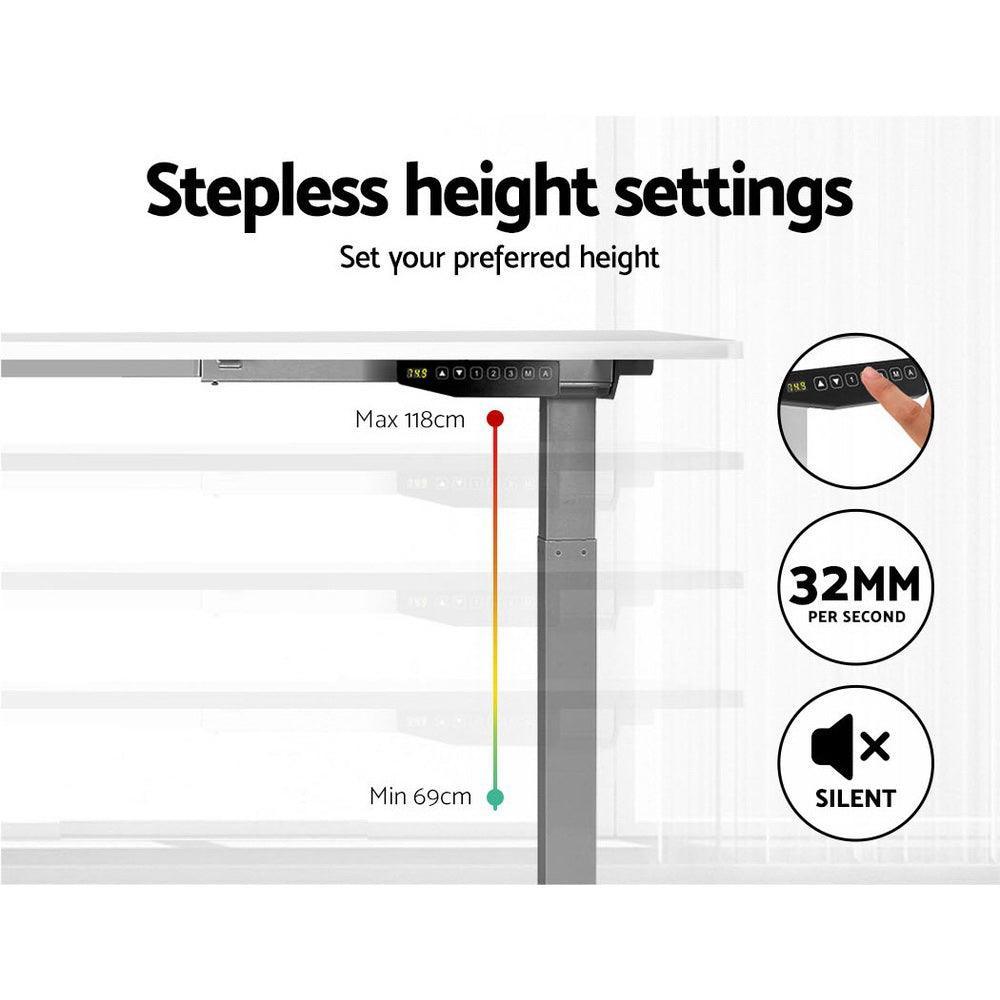 Artiss Standing Desk Motorised Height Adjustable Laptop Computer Table Electric Riser Dual Motor 120cm - John Cootes