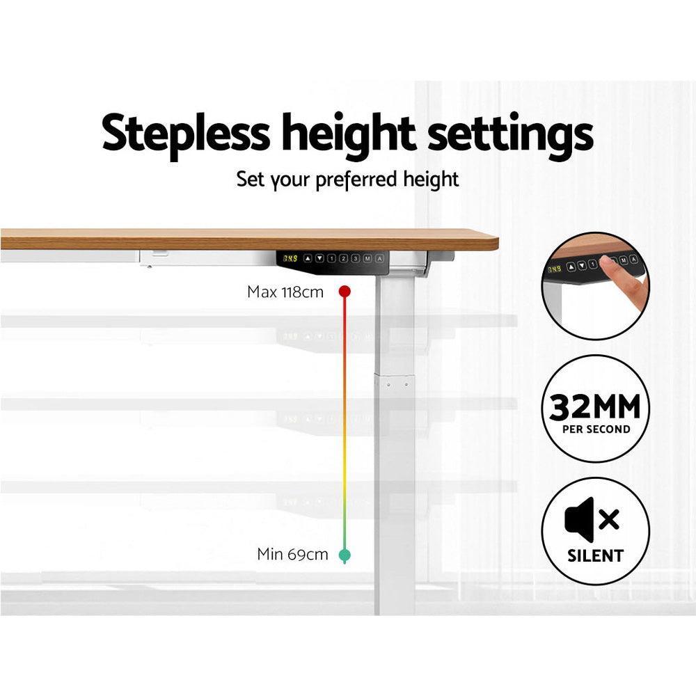 Artiss Standing Desk Motorised Sit Stand Table Riser Electric Computer Laptop Desks Dual Motors 140cm - John Cootes