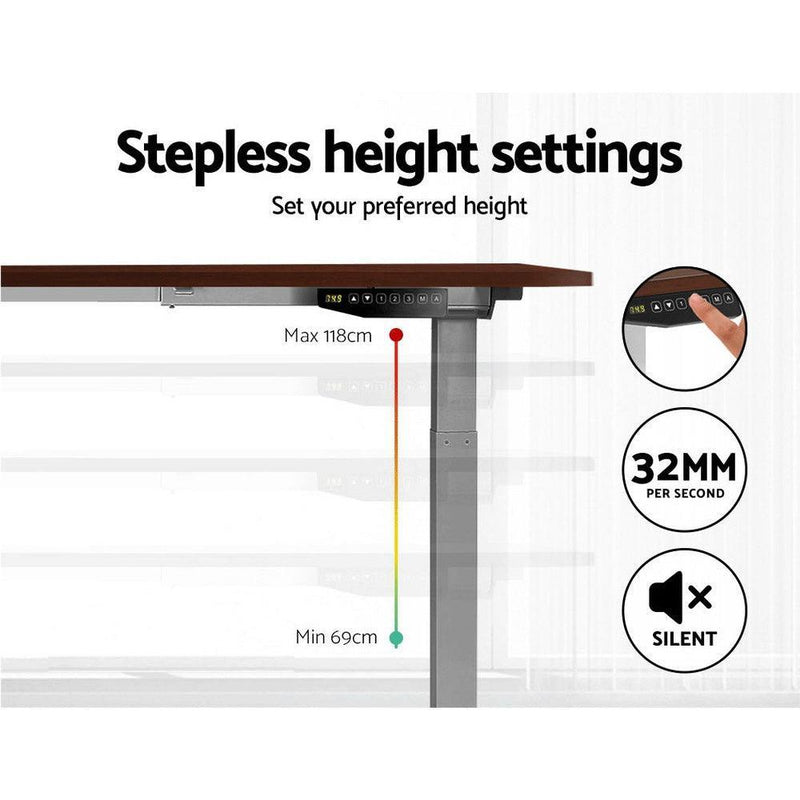 Artiss Standing Desk Sit Stand Laptop Computer Table Motorised Electric Dual Motors 140cm - John Cootes