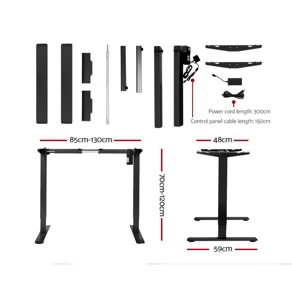 Artiss Standing Desk Sit Stand Motorised Height Adjustable Frame Only Black - John Cootes