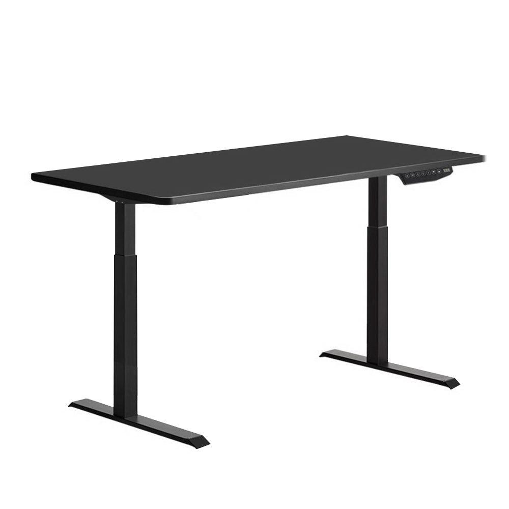 Artiss Standing Desk Sit Stand Riser Motorised Electric Computer Laptop Table Height Adjustable Dual Motor Black - John Cootes