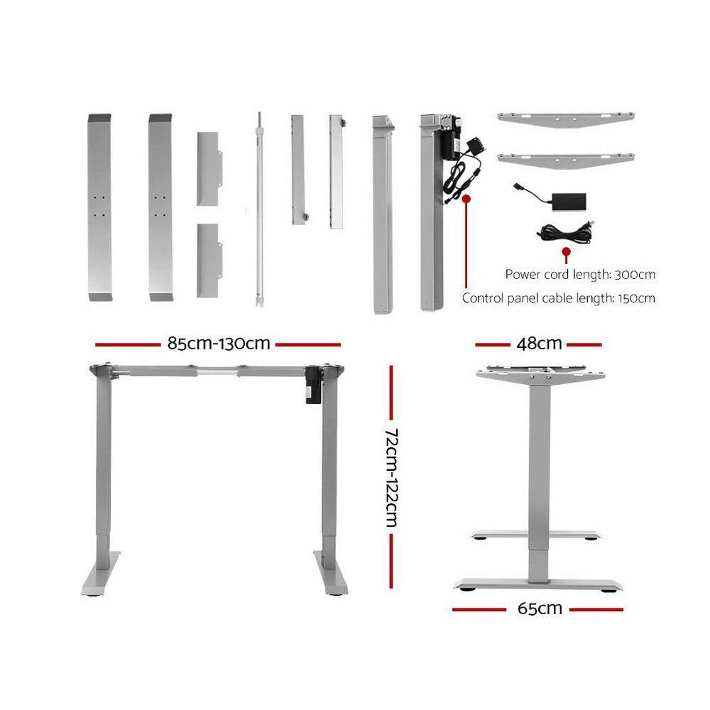 Artiss Standing Desk Sit Stand Table Height Adjustable Motorised Electric Frame Riser 120cm Desktop - John Cootes