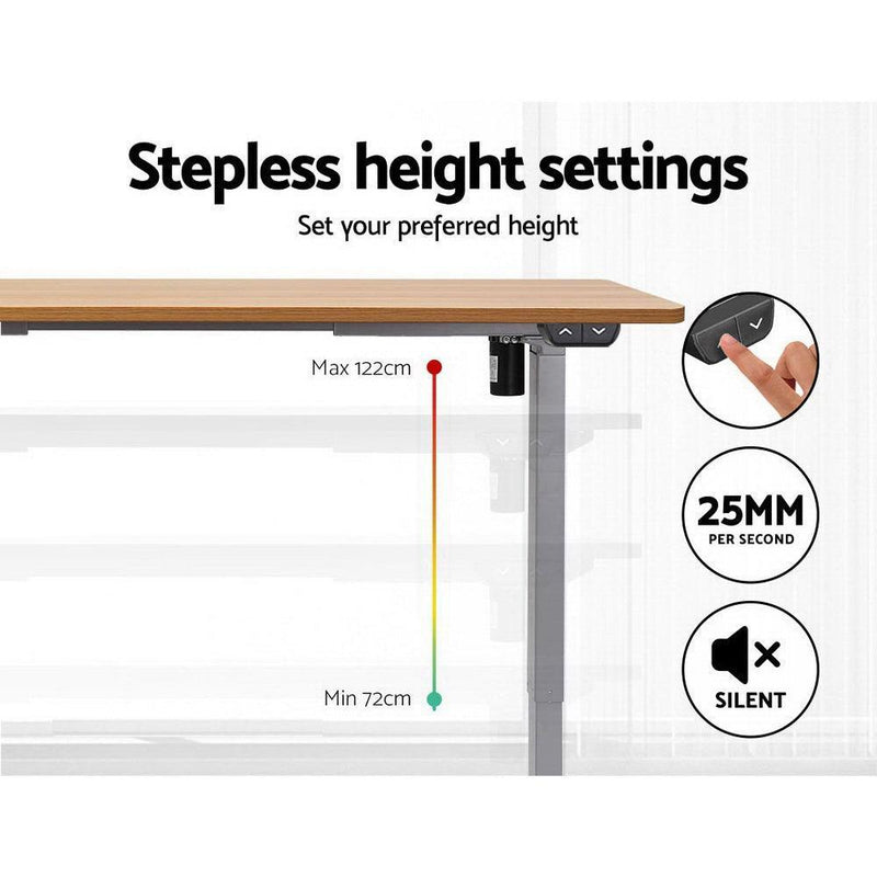 Artiss Standing Desk Sit Stand Table Height Adjustable Motorised Electric Frame Riser 120cm Desktop - John Cootes