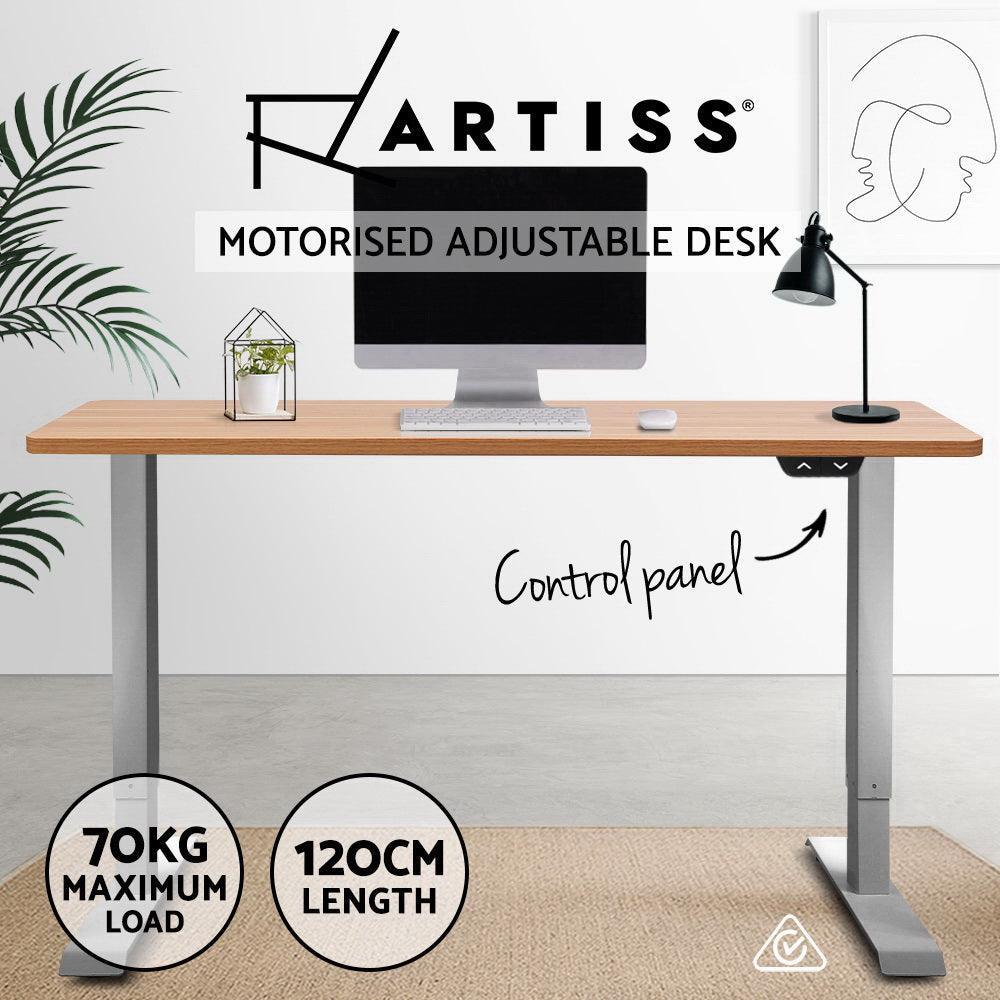 Artiss Standing Desk Sit Stand Table Height Adjustable Motorised Electric Frame Riser 120cm Desktop - John Cootes