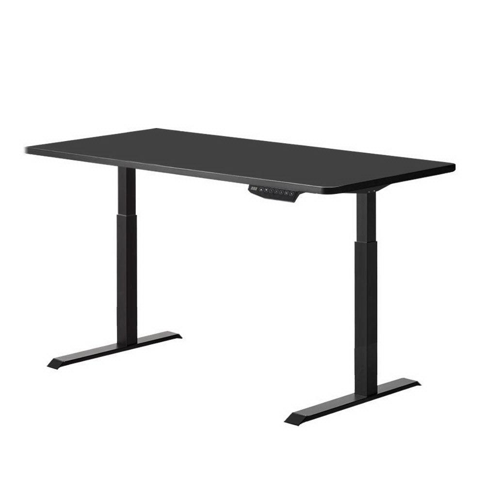 Artiss Standing Desk Sit Stand Table Riser Motorised Electric Computer Laptop Desks Dual Motors 140cm Black - John Cootes