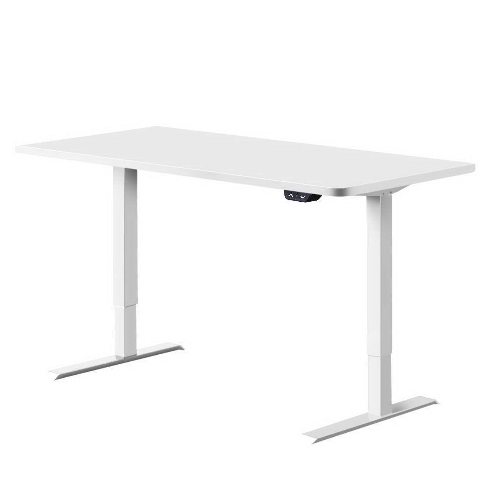 Artiss Standing Desk Sit Stand Table Riser Motorised Height Adjustable Computer Laptop Desks Stand 120cm White - John Cootes