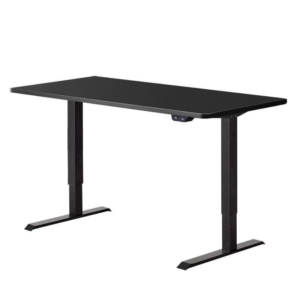 Artiss Standing Desk Sit Stand Up Riser Height Adjustable Motorised Electric Computer Laptop Table Black - John Cootes