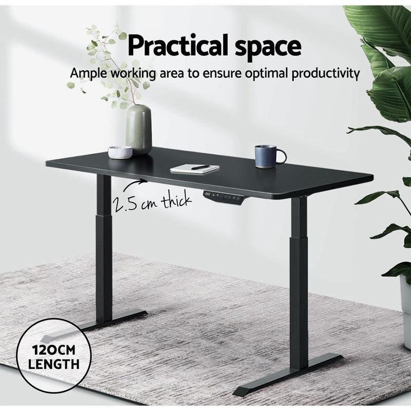 Artiss Standing Desk Top Adjustable Motorised Electric Sit Stand Table Black - John Cootes