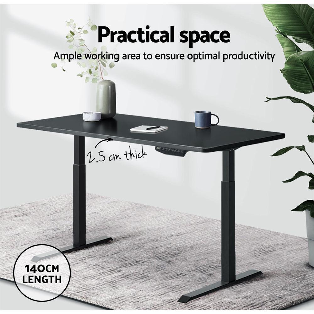 Artiss Standing Desk Top Adjustable Motorised Electric Sit Stand Table Black - John Cootes