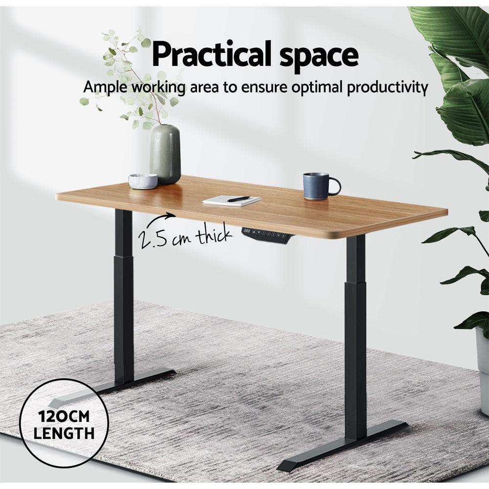 Artiss Standing Desk Top Adjustable Motorised Electric Sit Stand Table Oak - John Cootes