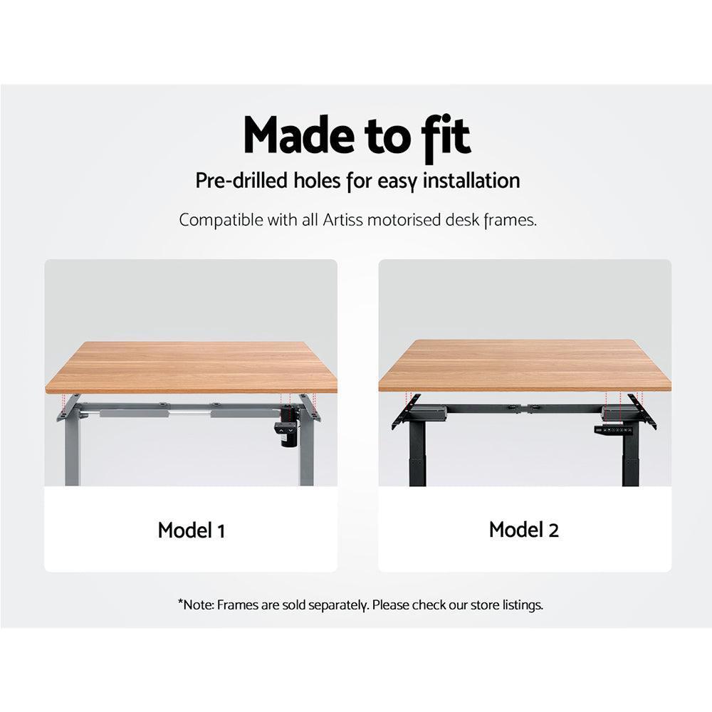 Artiss Standing Desk Top Adjustable Motorised Electric Sit Stand Table Oak - John Cootes