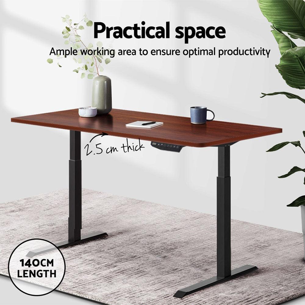 Artiss Standing Desk Top Adjustable Motorised Electric Sit Stand Table Walnut - John Cootes