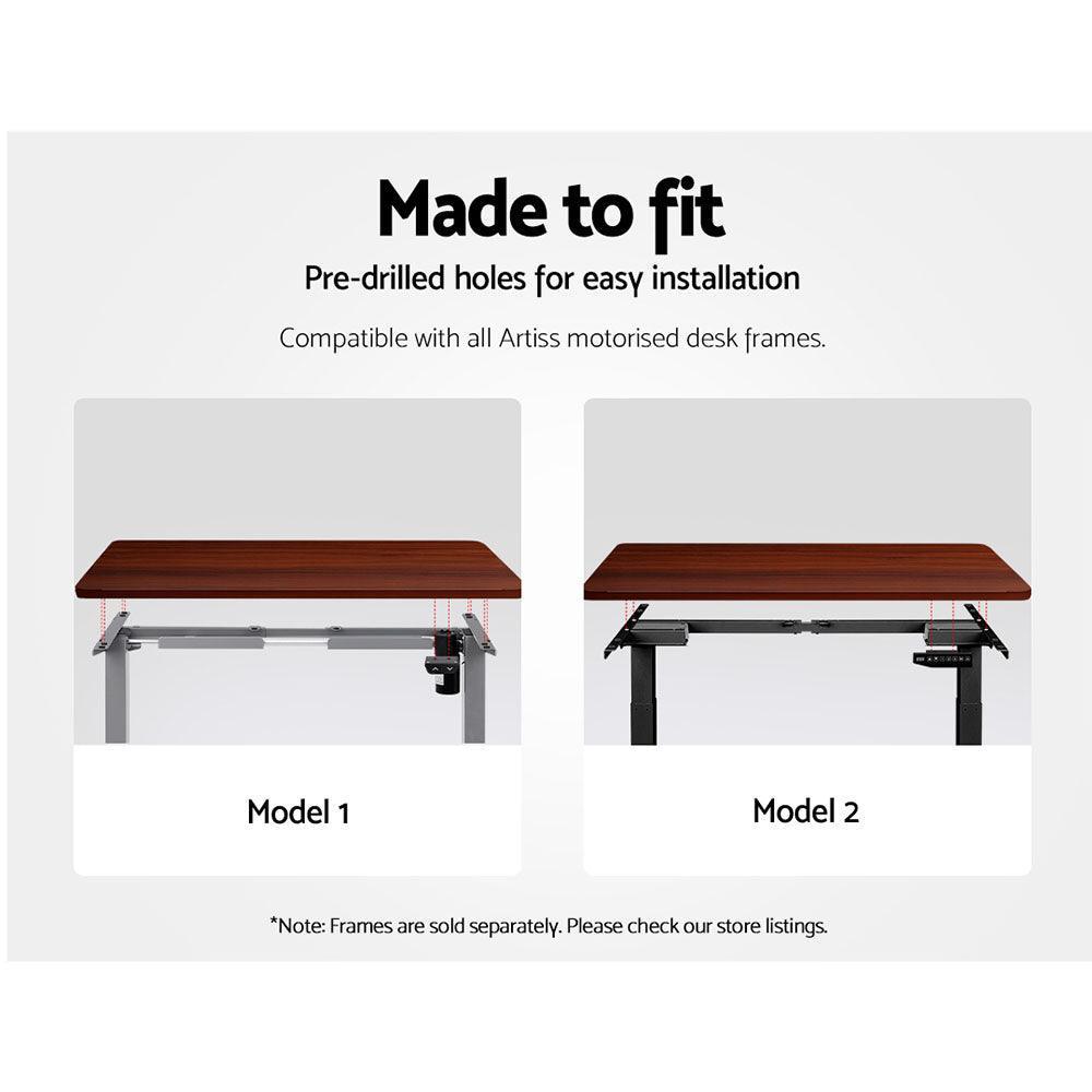 Artiss Standing Desk Top Adjustable Motorised Electric Sit Stand Table Walnut - John Cootes