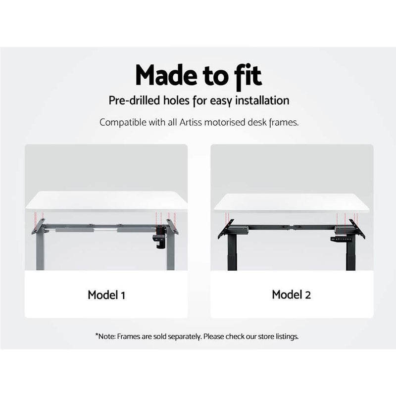 Artiss Standing Desk Top Adjustable Motorised Electric Sit Stand Table White - John Cootes