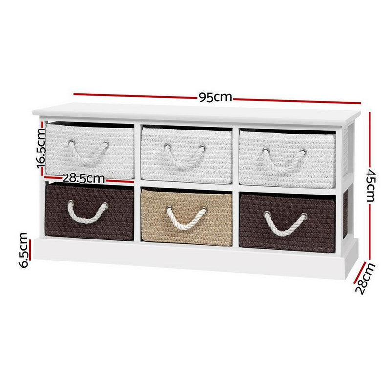 Artiss Storage Bench Shoe Organiser 6 Drawers Chest Cabinet Rack Box Shelf Stool - John Cootes
