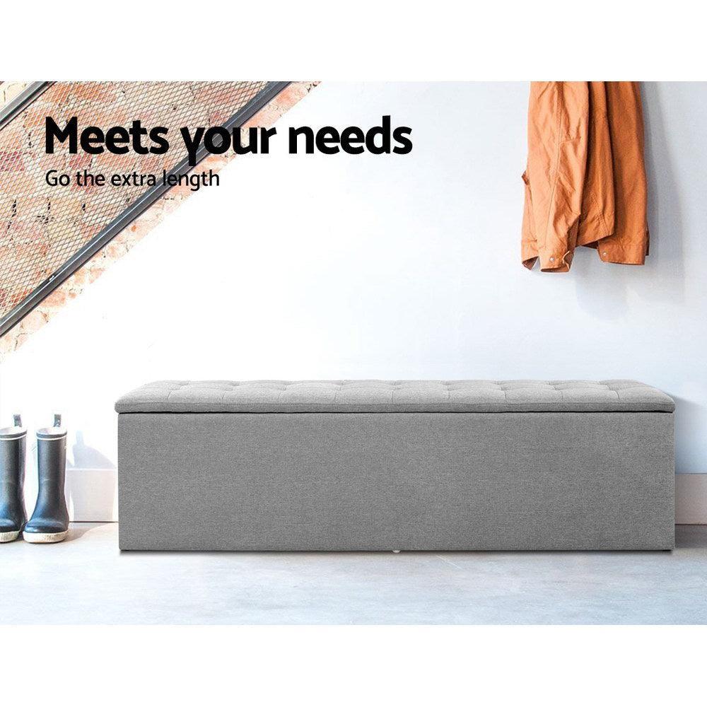 Artiss Storage Ottoman in Grey - Blanket Box - John Cootes