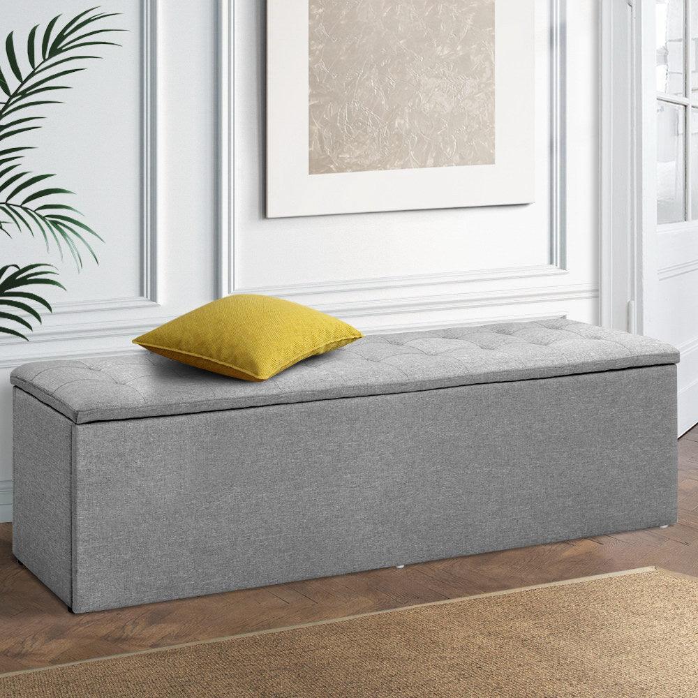 Artiss Storage Ottoman in Grey - Blanket Box - John Cootes