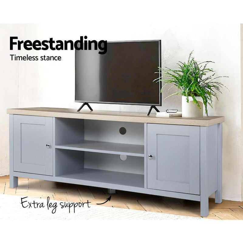 Artiss TV Cabinet Entertainment Unit Stand French Provincial Storage Shelf Wooden 130cm Grey - John Cootes