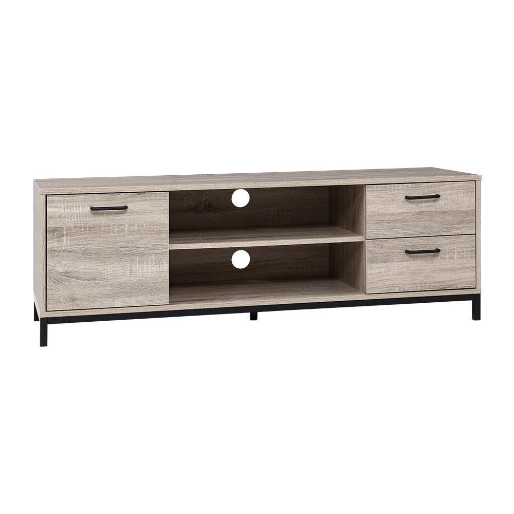 Artiss TV Cabinet Entertainment Unit Stand Industrial Wooden Metal Frame 132cm Oak - John Cootes