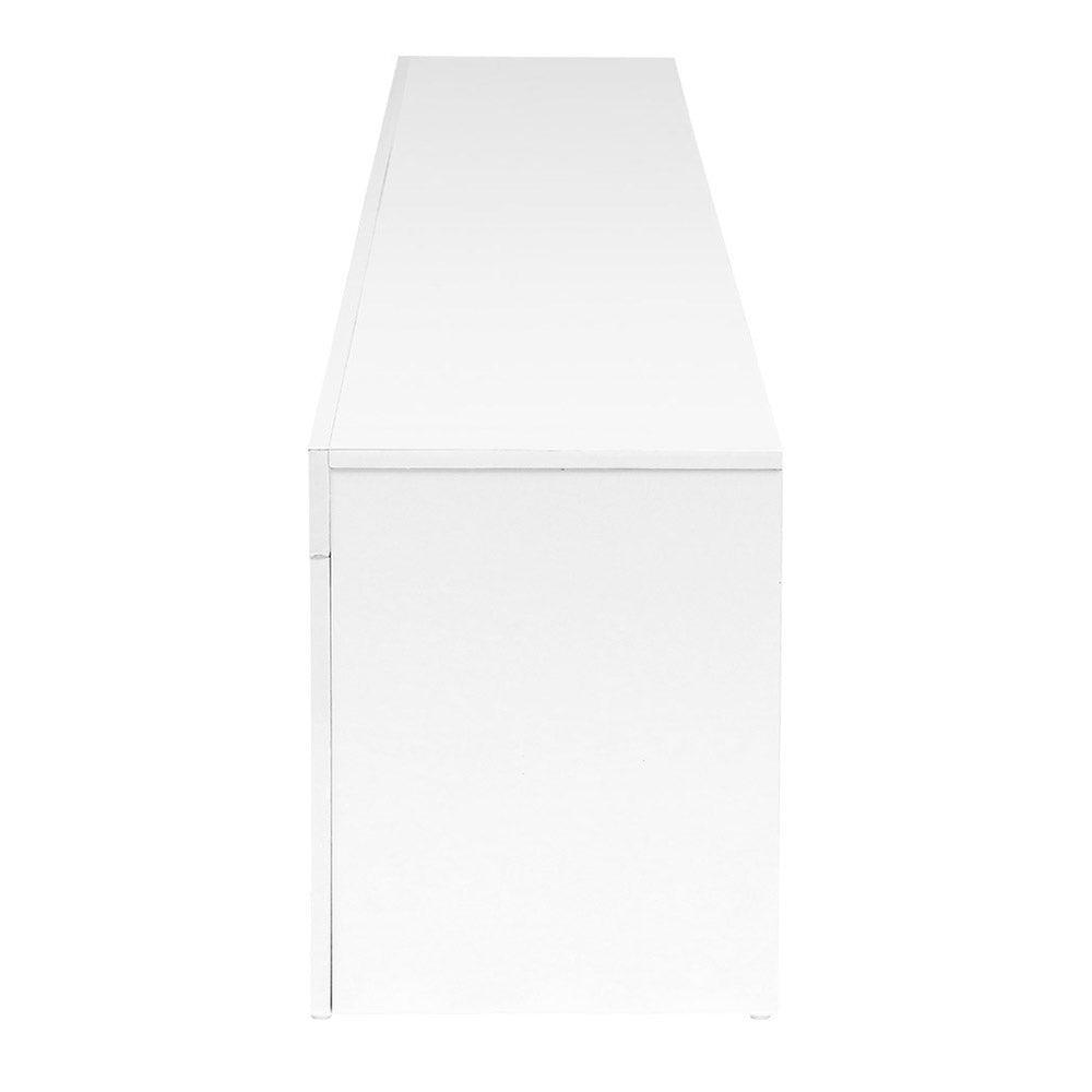 Artiss TV Cabinet Entertainment Unit Stand RGB LED Gloss Furniture 145cm White - John Cootes