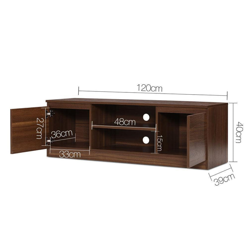 Artiss TV Cabinet Entertainment Unit Stand Side Storage Lowline Cupboard Walnut - John Cootes