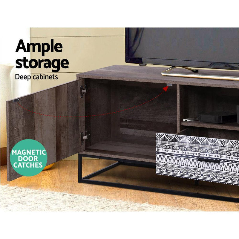 Artiss TV Cabinet Entertainment Unit Stand Storage Wooden Industrial Rustic 180cm - John Cootes