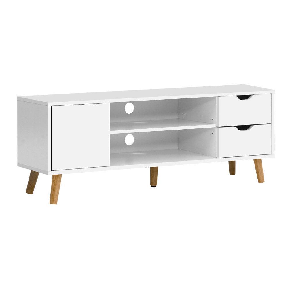 Artiss TV Cabinet Entertainment Unit Stand Wooden Scandinavian 120cm White - John Cootes