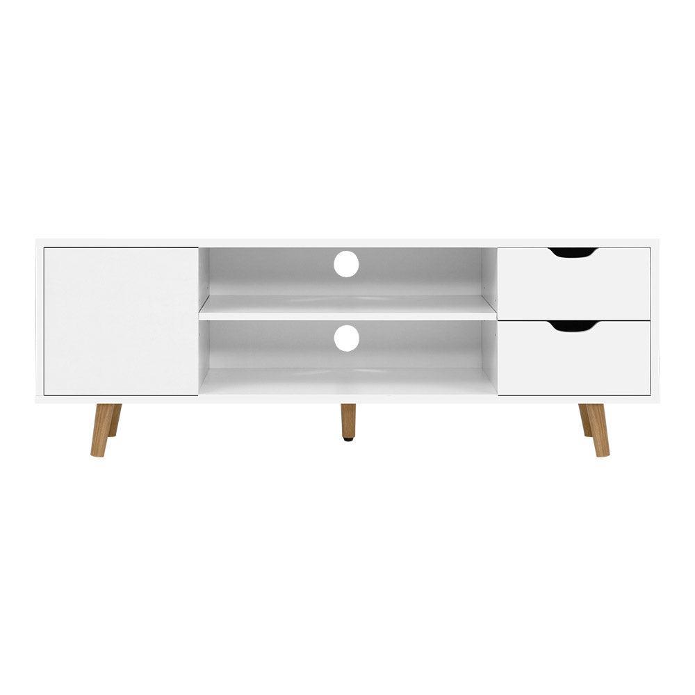 Artiss TV Cabinet Entertainment Unit Stand Wooden Scandinavian 120cm White - John Cootes