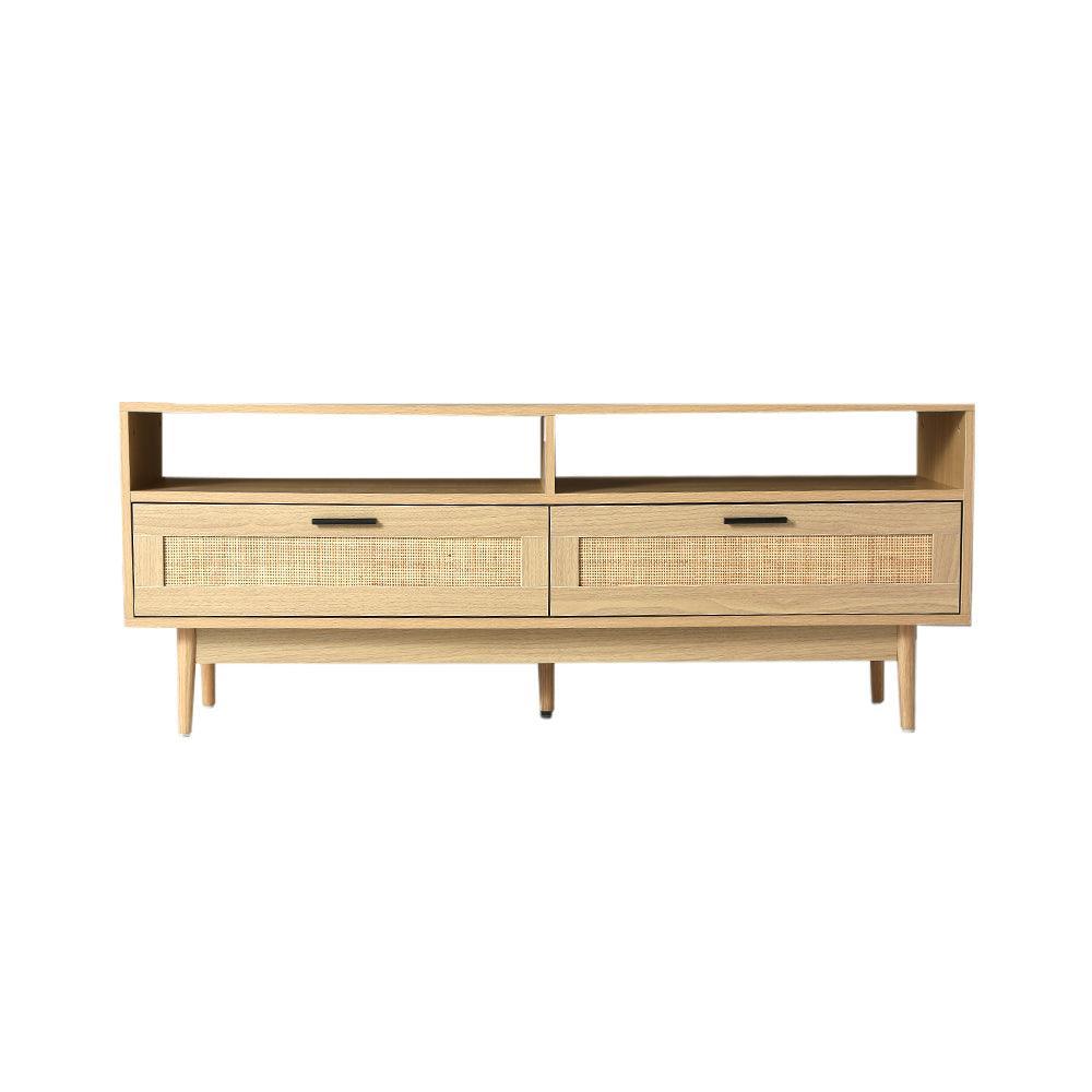 Artiss TV Cabinet Entertainment Unit TV Stand Wooden Rattan Storage Drawer 140CM - John Cootes