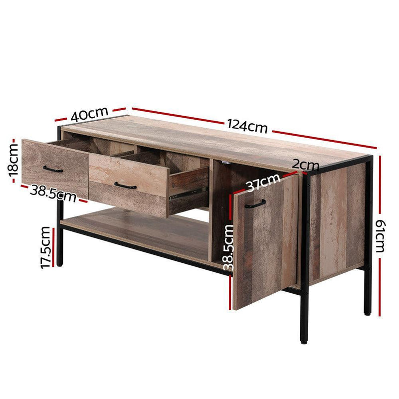 Artiss TV Stand Entertainment Unit Storage Cabinet Industrial Rustic Wooden 120cm - John Cootes
