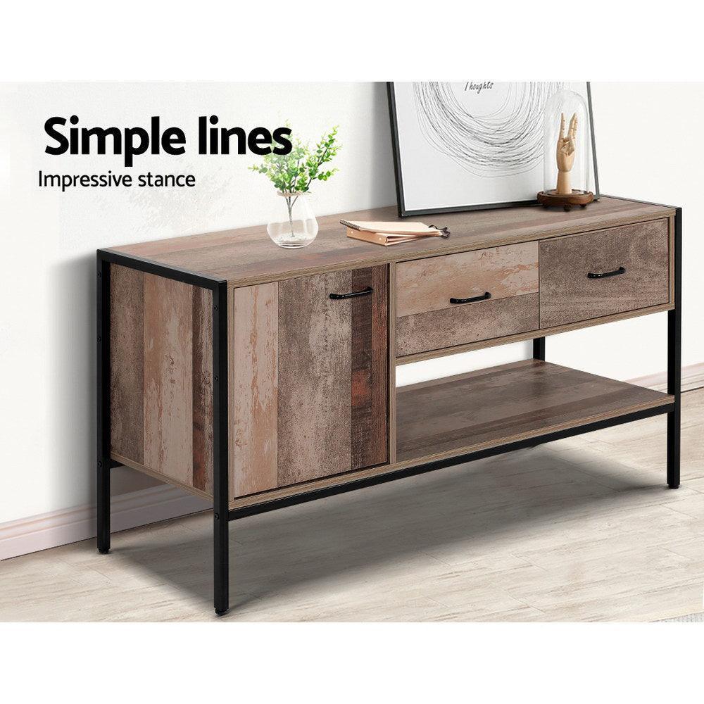 Artiss TV Stand Entertainment Unit Storage Cabinet Industrial Rustic Wooden 120cm - John Cootes